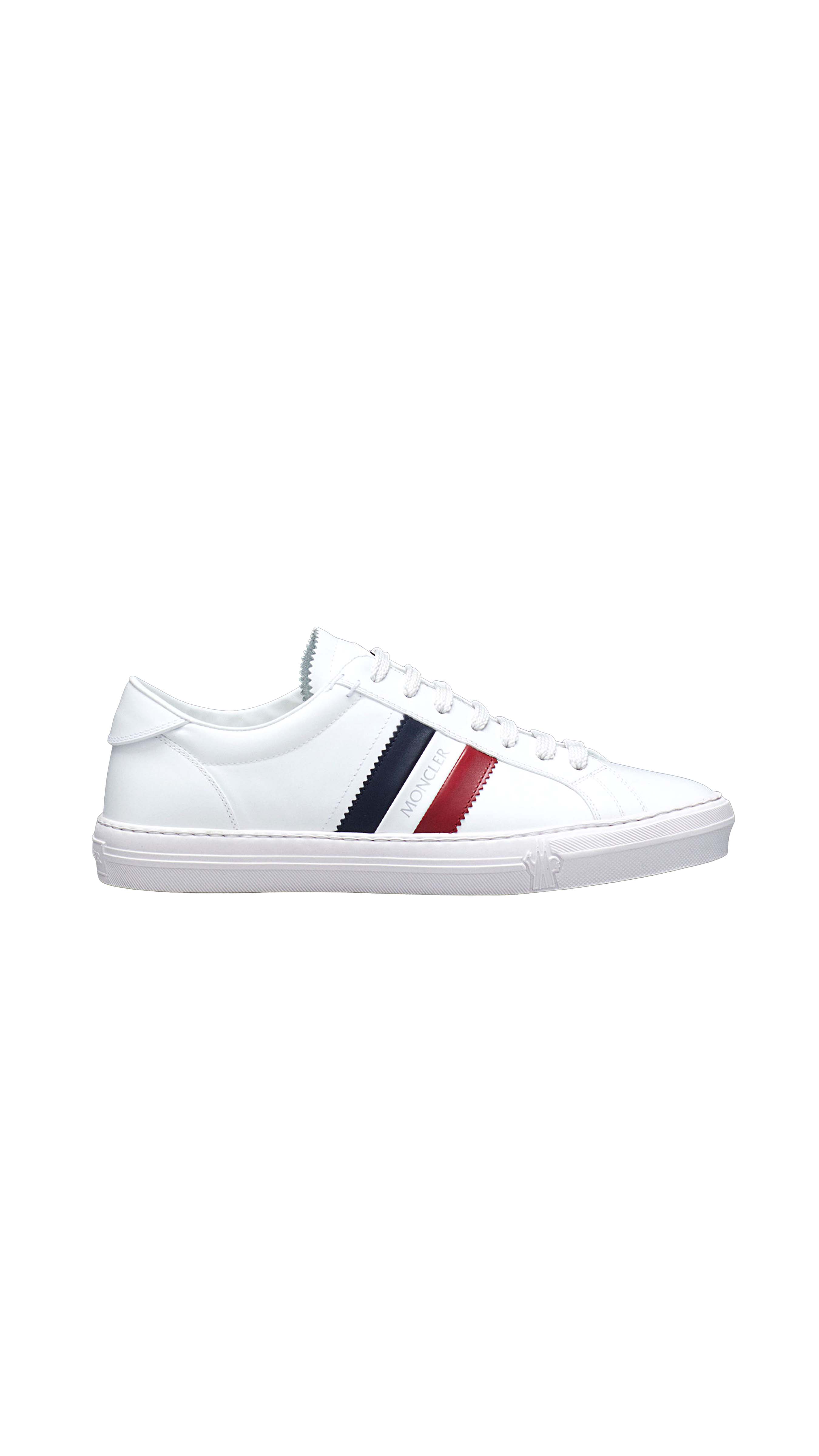 Moncler New Monaco Leather Sneakers in White for Men | Lyst UK